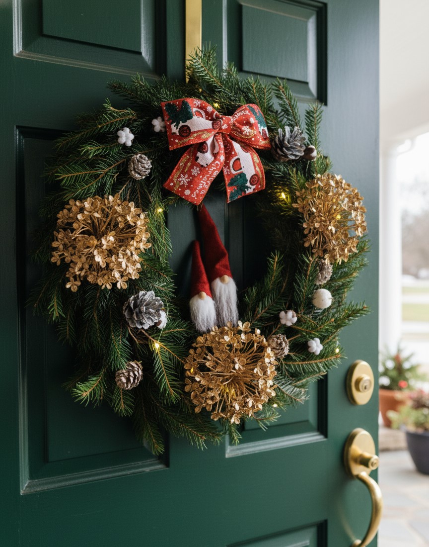 Kalėdinis durų vainikas